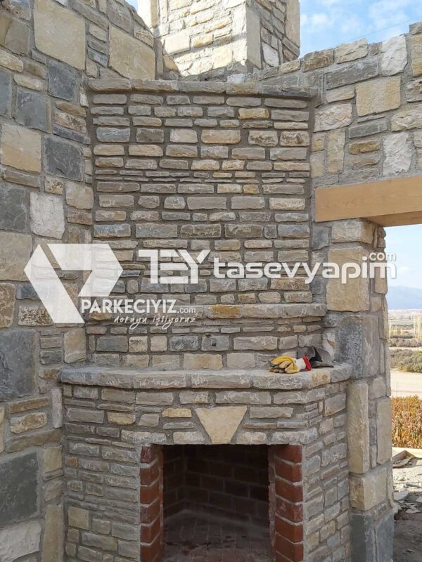 somine barbeku yapimi70 600x800 Şömine, Barbekü Yapımı 70